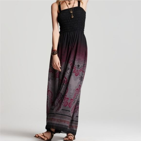 Free People Megs Smocked Damask Brocade Maxi XS Dress - Picture 7 of 8